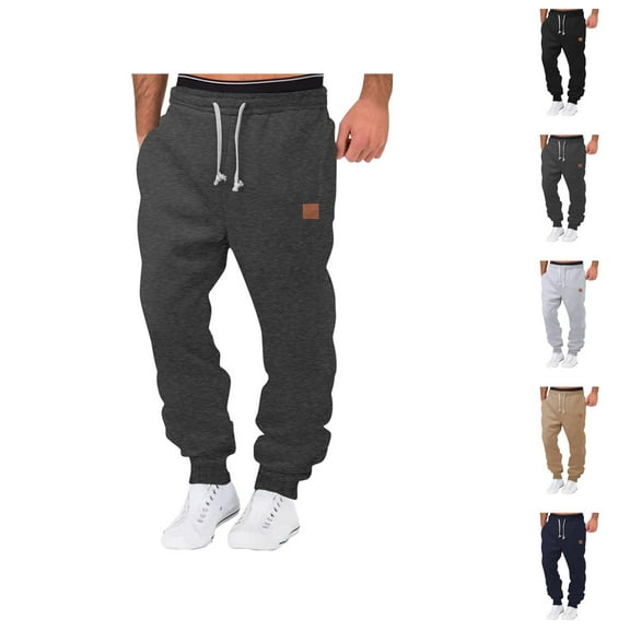 Men's Track Pants - Comfortable Breathable Sweatpants with Pockets and Elastic Waistband for Home & Lounge