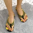 thumbnail image 5 of ZTTD Men Shoes Flat Bottom Herringbone Slippers Flip Flops Fashion Summer Sandals Flat Bottom Men's Flip Flops Beach Sandals Yellow, 5 of 8