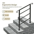 thumbnail image 3 of SYTHERS Adjustable Outdoor Handrails, Fit 1-3 Steps Matte Black Stair Rail Wrought Iron Handrail with Installation Kit Hand Rails for Outdoor Steps, 3 of 9
