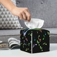thumbnail image 6 of KLL Music Notes Print Tissue Box Cover,Leather Tissue Holder Square Facial Tissue Case Facial Paper Organizer Dispenser for Bathroom, Vanity Countertop, 6 of 7