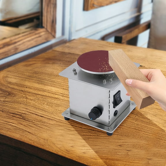 6000RPM Disc Sander, 4 inch Electric Small Sanding Disc Machine with Forward and Reverse Function, Mini Disc Sander for Wood, Metal, Stone, and Scissors Sanding