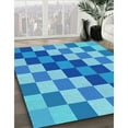 thumbnail image 3 of Ahgly Company Machine Washable Indoor Round Transitional Blue Area Rugs, 3' Round, 3 of 7