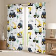 thumbnail image 2 of Homewish Crane Bulldozer Excavator Black Out Curtains,Equipped Truck Curtains Pack of 2 (42x63 Each),White Yellow Bedroom Curtains,Microfiber Bedroom Decor, 2 of 6