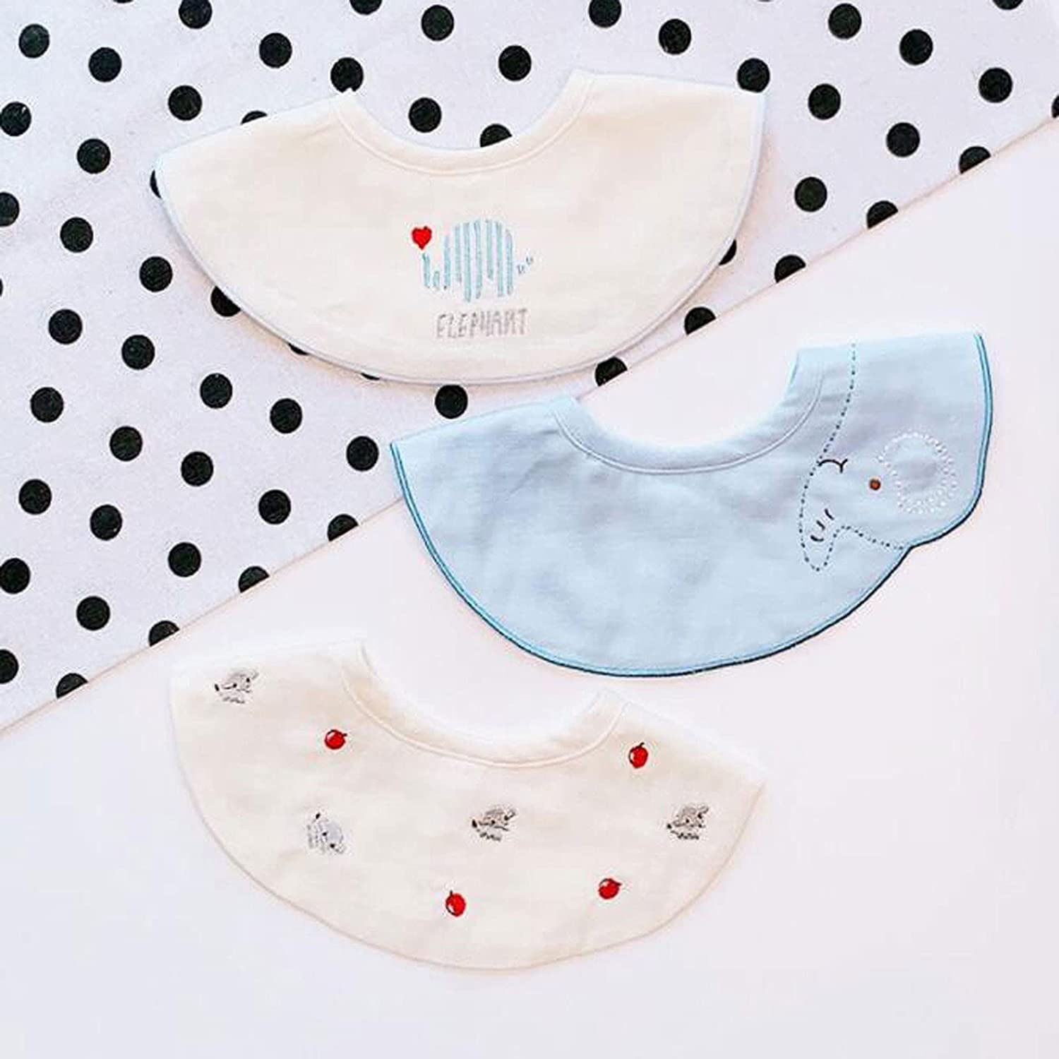 Color:A NLASHFO New Baby Bib Petal 360 Rotating Baby Saliva Towel Cotton Gauze Bib Fake Collar Suit 
