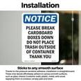 thumbnail image 3 of Please Break Cardboard Boxes Down OSHA Notice Vinyl Decal Label 5 Inch x 3.5 Inch - 10 Pack, 3 of 6
