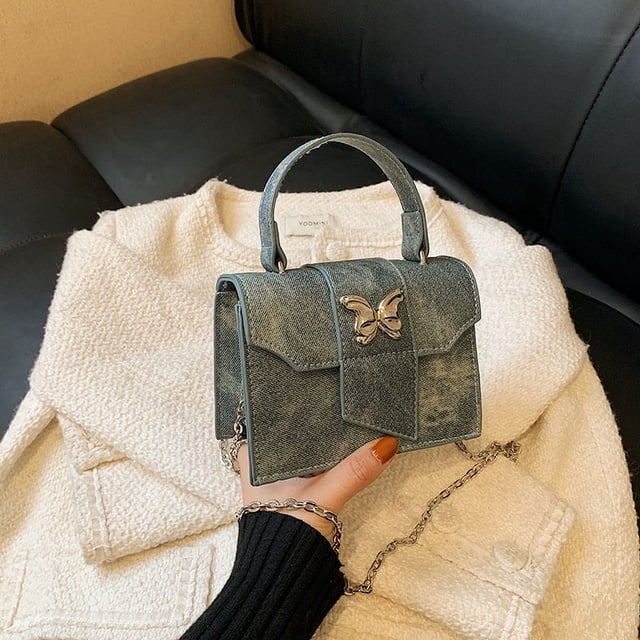 Bolso de mujer, bolso de hombro retro de nicho, bolso cuadrado pequeño de moda informal de invierno, bolso de mensajero popular con cadena