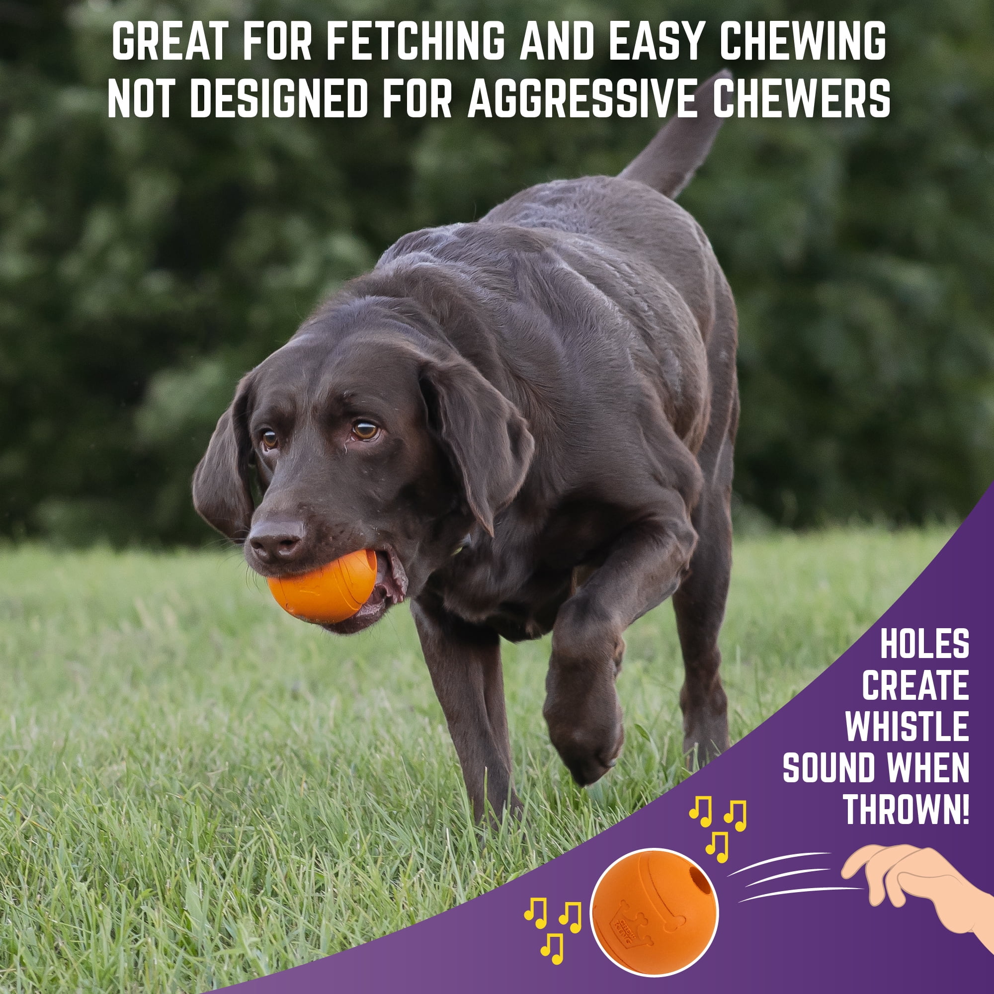 Chew King By Mammoth 3 Inch Bacon Flavor Rubber Balls
