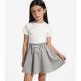 thumbnail image 5 of Fdqin Girls Skirts 4pcs Tennis Skirt with Short Elastic High Waisted Kids Athletic Running Flowy Skorts Khaki Grey White Black 5-6 Years, 5 of 11