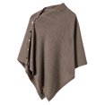 thumbnail image 2 of Gamivast Women's Poncho Cape Shawl Button Side Asymmetrical Wrap Soft Knit Cloak Sweater Capelet Cozy Layering Outerwear for Fall Winter Travel Casual Daily Wear, 2 of 3