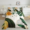 thumbnail image 2 of Feelyou Vintage Minimalism Queen Comforter Set for Adult, Mid Century Fashion Bedding Sets, Sun Leaf Plant Reversible Bedding Comforter Set, Ultra Soft Home Decor, 3-Piece, 2 of 8