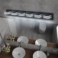 thumbnail image 3 of SEGMART LED Modern Bathroom Light Fixtures Vanity Lights, 6-Lights Acrylic Matte Black Bathroom Vanity Light Over Mirror, Industrial Indoor Wall Mount Lamp for Kitchen Living Room Workshop Cafe, 3 of 9
