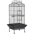 thumbnail image 2 of Mcage Large Open Dome Play-Top Parrot Stand – Wrought Iron – Rolling Cage – Black Vein – Model 13824 2 of 5