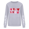thumbnail image 3 of ClodeEU Womens Valentine's Day Heart-Print Pullover ,Crewneck Long-Sleeve Loose Sweatshirt Gray,Womens Plus XL, 3 of 3
