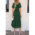thumbnail image 2 of Vestido midi PRETTYGARDEN para mujer, verano 2025, floral, verde oscuro, 2 of 7