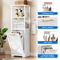 thumbnail image 4 of Dextrus Laundry Cabinet Tilt Out Laundry Hamper with Removable Laundry Basket and 3 Shelves, White, 4 of 9