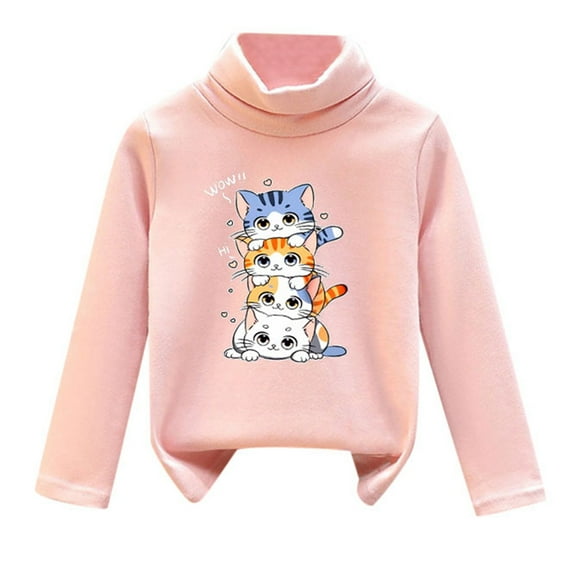 HUITKMM Girls Shirts Fall Kids Baby Boys Girls Shirts High Collar Soft Tops T Shirt Unisex Pullover Sweatshirt 368