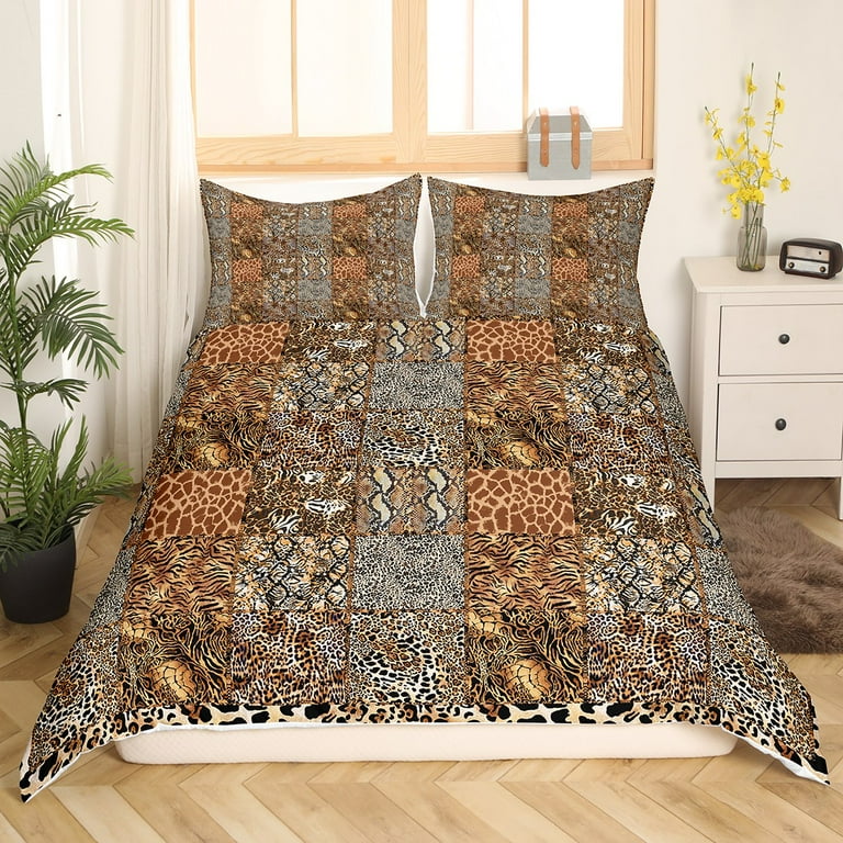 Leopard Print Duvet Cover Boys Teens Cheetah Skin Bedding Set King