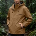 thumbnail image 2 of PBFRDSJ Mens Rain Jackets Waterproof with Hood Breathable Stretch Slim Fit Trucker Jackets Full Zip Fall Winter Warm Windproof Coat with Pockets, 2 of 9