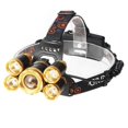 thumbnail image 1 of Bright LED Headlamp, 4 Modes Super Bright 2200 Lumens 5 LED Headlamp with Rechargeable Batteries, Car Charger, Wall Charger and USB Cable Ideal for R, 1 of 4