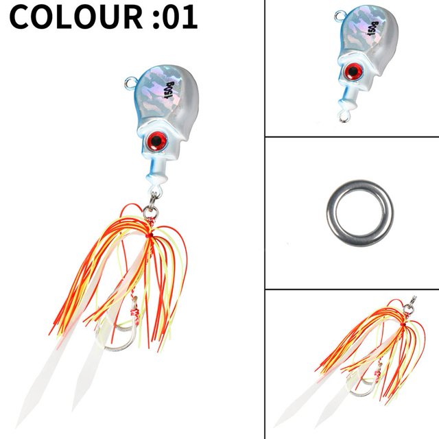5,5 cm 150g anzuelos de falda de cebo artificial luminoso señuelo de pesca aparejos de cebo (05) Ehuebsd Para estrenar