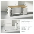 thumbnail image 3 of ModernMate 71" W One-Piece Electric Height Adjustable Standing Desk with Privacy Panel Charging Station, File Cabinet Storage For Home Office, 3 of 7