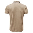 thumbnail image 4 of Fangasis Men T Shirts Short Sleeve Polo Shirt Henley Summer Tops Mens Athletic Tee Casual Sport T-shirt Apricot M, 4 of 7