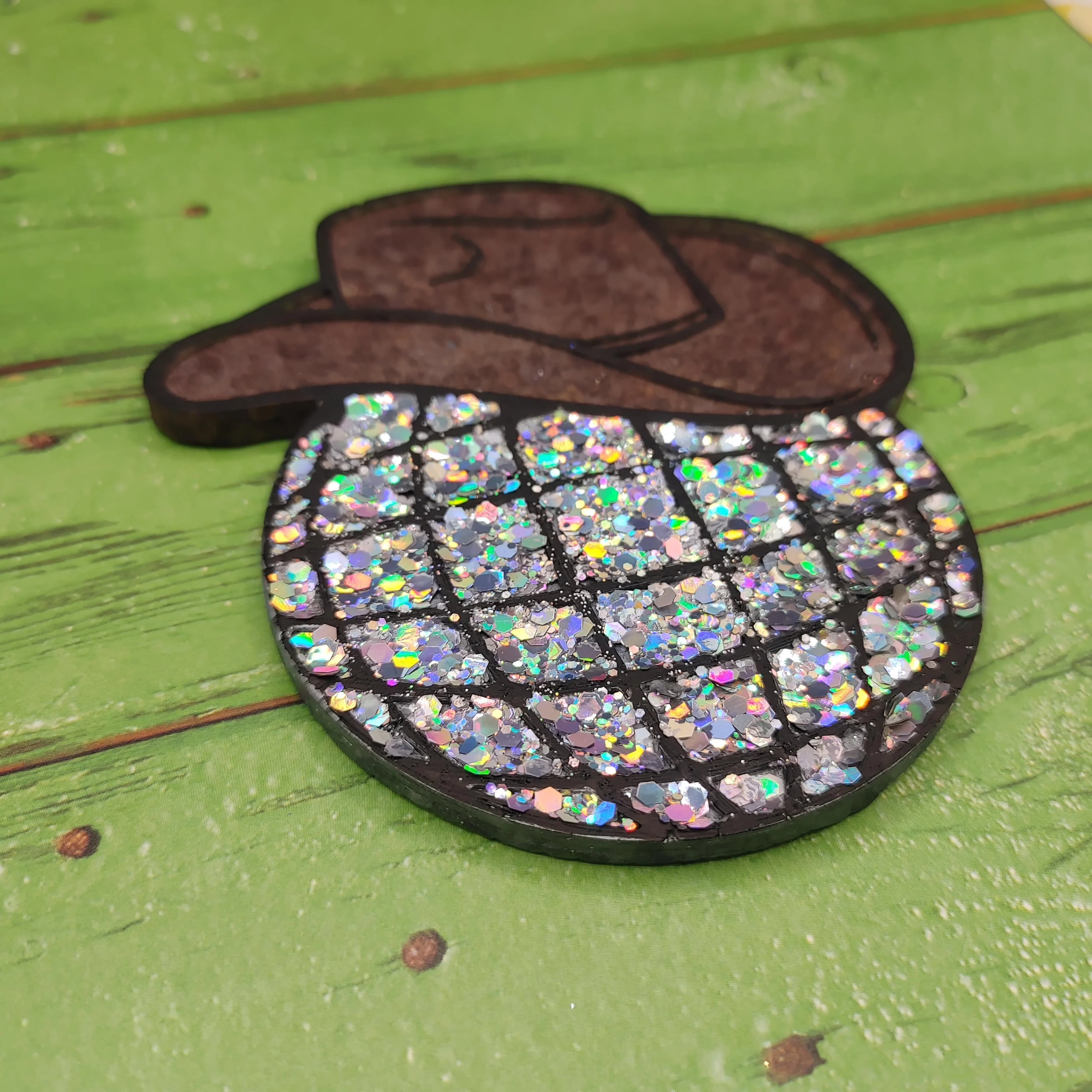 Disco Ball with Cowboy Hat Silicone Freshie Mold