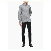 Calvin klein New Essential Oxford Dress Shirt,Gray ,XL