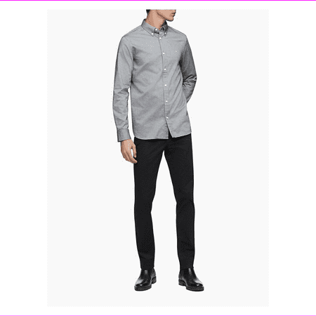 Calvin klein New Essential Oxford Dress Shirt,Gray ,XL