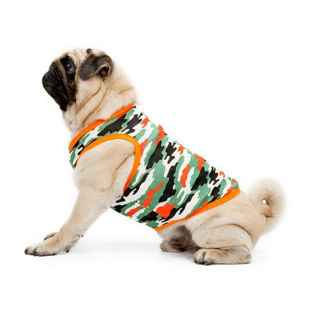 Camisa de camuflaje para mascotas, ropa de primavera y verano, chaleco para cachorros de perro (naranja/XS) Tmvgtek Para estrenar