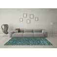thumbnail image 3 of Ahgly Company Indoor Round Abstract Light Blue Modern Area Rugs, 3' Round, 3 of 4