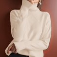 thumbnail image 6 of Women'S Turtle Neck Sweater Fall Winter Long Sleeve Chunky Knitted Trendy Pullover Tops Color M, 6 of 9