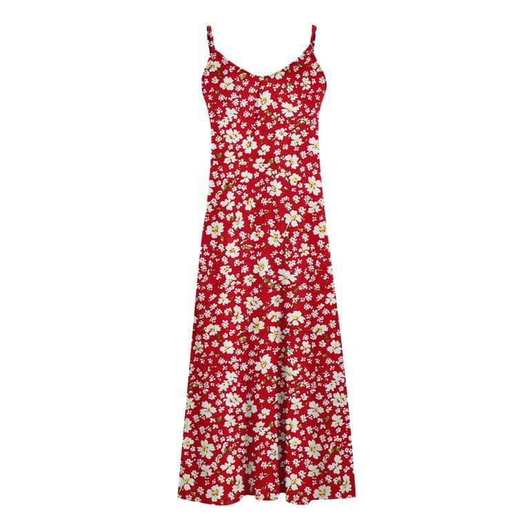 Women's Long Beach Dresses Spaghetti Straps Summer Sexy V Neck Camisole Maxi Dress - Vintage Floral Print A Line Flowy - Walmart.com Women's Long Beach Dresses Spaghetti Straps Summer Sexy V Neck Camisole Maxi Dress - Vintage Floral Print A Line Flowy - Walmart.com