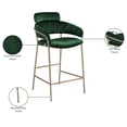 thumbnail image 2 of Meridian Furniture Yara Green Velvet Counter Stool, 2 of 6
