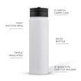 thumbnail image 3 of JoyJolt Triple Insulated Water Bottle with Flip Lid & Sport Straw Lid - 22 oz - White, 3 of 7