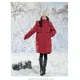 thumbnail image 3 of Abrigos de invierno para mujer, elegantes, con capucha, gruesos, cálidos, chaqueta acolchada, de gran tamaño, chaqueta de plumón larga, 90 plumón de pato blanco, abrigos casuales sueltos, 3 of 5