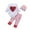 White, variant on Fesfesfes Infant Baby Bodysuit Girls Valentine's Day Hearts Romper Letter Printed Pants Outfits