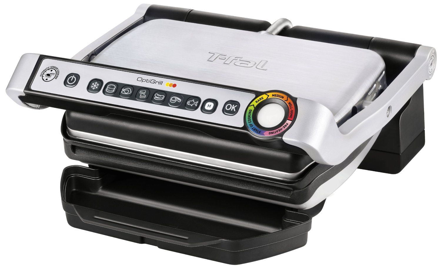 T-fal GC702 OptiGrill Stainless Steel Indoor Electric Grill with 