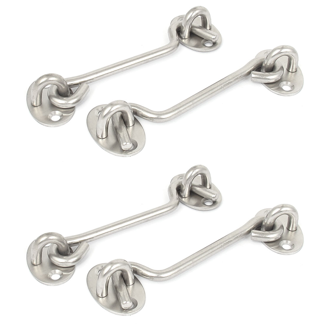 Uxcell 4" Stainless Steel Hook and Eye Clasp Window Door Lever Latch, 4