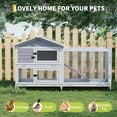 thumbnail image 3 of Weatherproof Rabbit Hutch – 2-Tier Grey Cage with Wheels & Pull-Out Tray (Indoor/Outdoor Use), 3 of 7