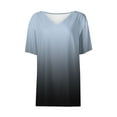 thumbnail image 4 of Womens Plus Size Summer Tops, Short Sleeve Shirts for Women Fashion Loose Fit Ombre Tie Dye V Neck T-Shirts, 4 of 6