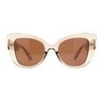 thumbnail image 2 of Womens Metal Chain Arm Large Thick Cat Eye Sunglasses Beige - Brown, 2 of 4