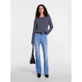 thumbnail image 3 of Scenario Women's Relaxed Slub Tee with Long Sleeves, Sizes XS-XXXL, 3 of 6