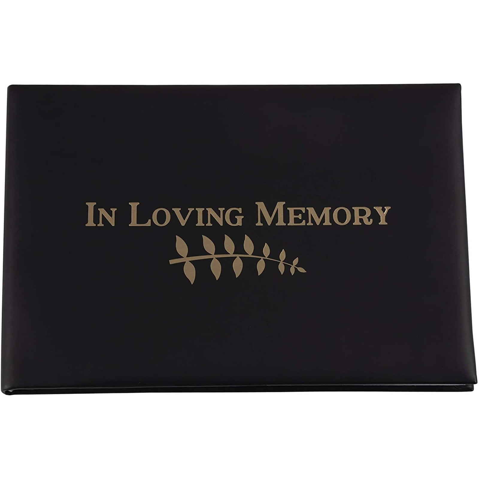 Funeral Guest Book - in Loving Memory Guest Book, Condolence Book, Memorial Guest Book, Celebration of Life Registration Book, Black with Gold Foil Print, 48 Pages 96 Sheets, 8.1 x 5.5 inches
