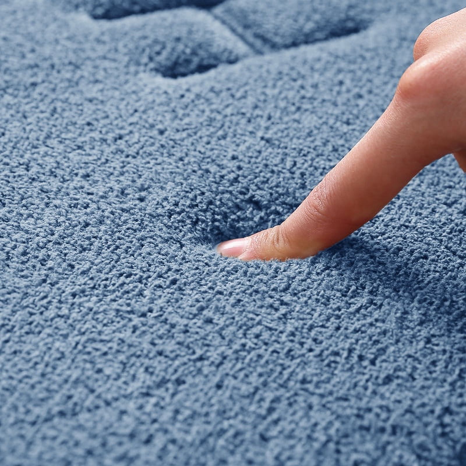Wehilion Soft Absorbent Bathroom Mat Rug and Bath Mat,Machine Washable Quick Dry Carpet, for Bath, Shower,Bedroom,Door Mat,(16"x24",Blue)
