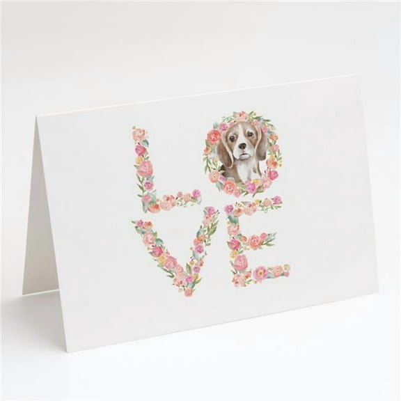 Beagle #3 LOVE Greeting Cards and Envelopes Pack of 8 7 in x 5 in