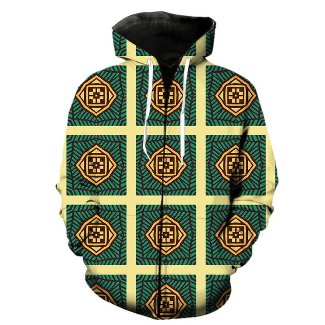 Sudadera con capucha y cremallera para hombre, estilo étnico exótico retro, estilo hip hop, primavera, estampado 3D, gran oferta 2024, informal, Harajuku, divertida, unisex