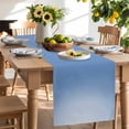 thumbnail image 2 of Blue Ombre Cotton Linen Table Runner for Dining Kitchen, Modern Minimalist Gradient Aesthetic Wedding Outdoor Party Tablerunners Decoration, Dresser Scarf Coffee Tablecloth Runners 13x70 Inches, 2 of 9