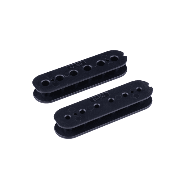 LOOKSEVEN A Set of Black 50mm Pole Spacing Humbucker Guitar Pickup Bobbins(Slug & Screw Side) Replacement Parts