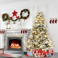 thumbnail image 4 of Patiojoy 6FT Pre-lit Artificial Xmas Tree Snow-flocked Hinged Xmas Tree with 1415 Mixed Branch Tips & 260 Warm White Lights, 4 of 9